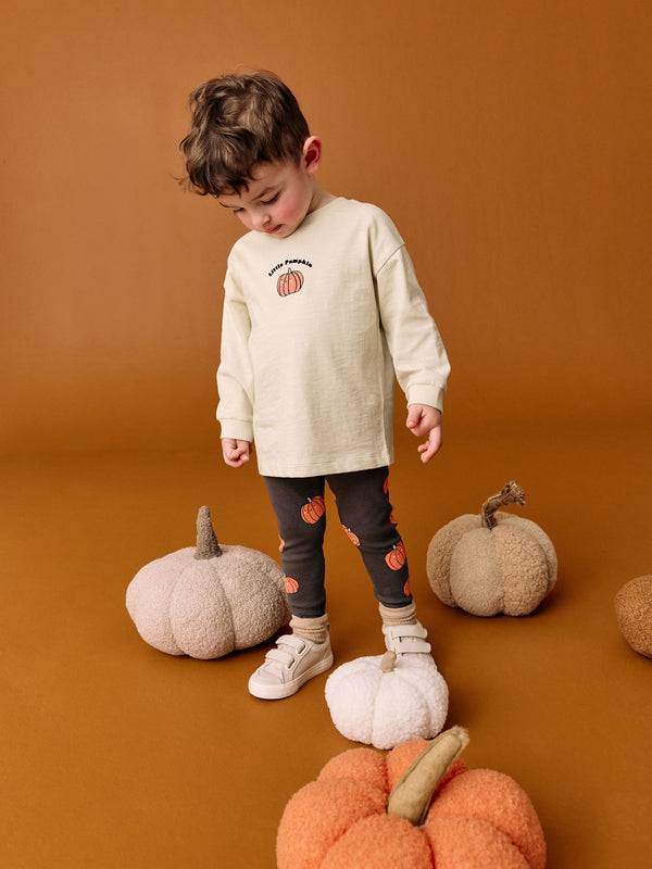 Neutral Little Pumpkin Halloween Long Sleeve Top and Leggings Set (3mths-7yrs)