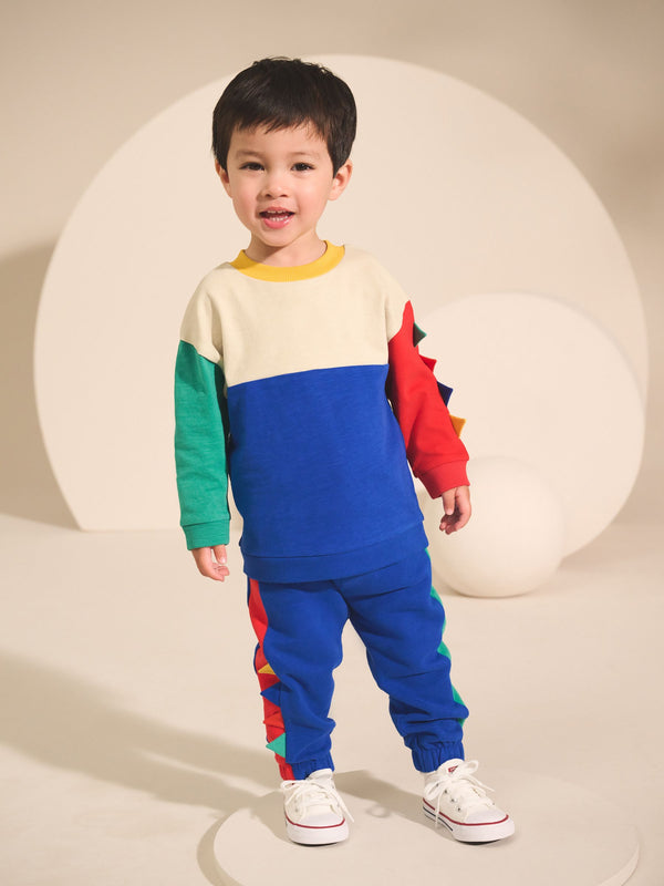 Multi Dino Spikes Long Sleeve Soft Touch T-Shirt and Joggers Set (3mths-7yrs)