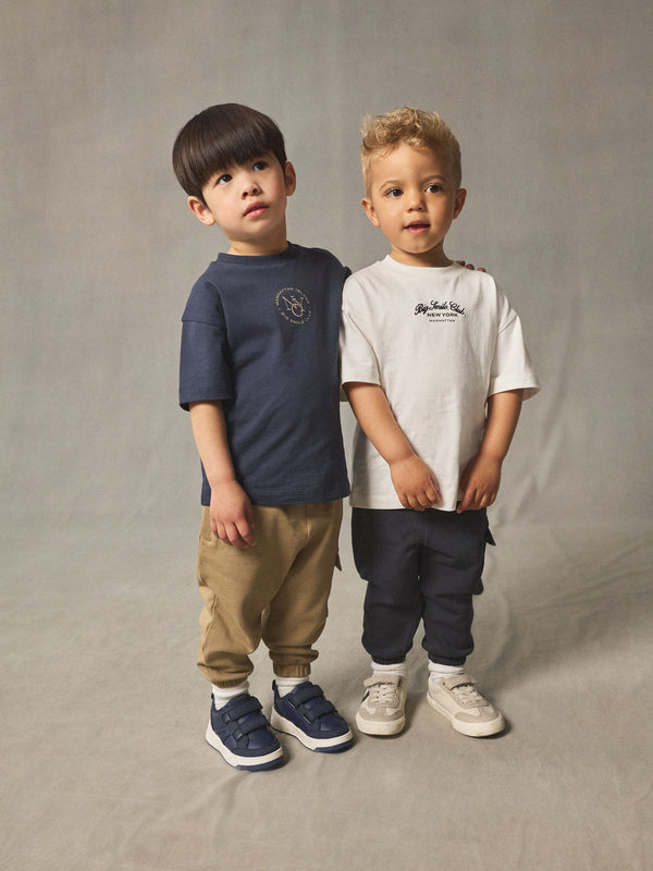 Navy/White Short Sleeve T-Shirt and Utility Joggers Set 2 Pack (3mths-7yrs)