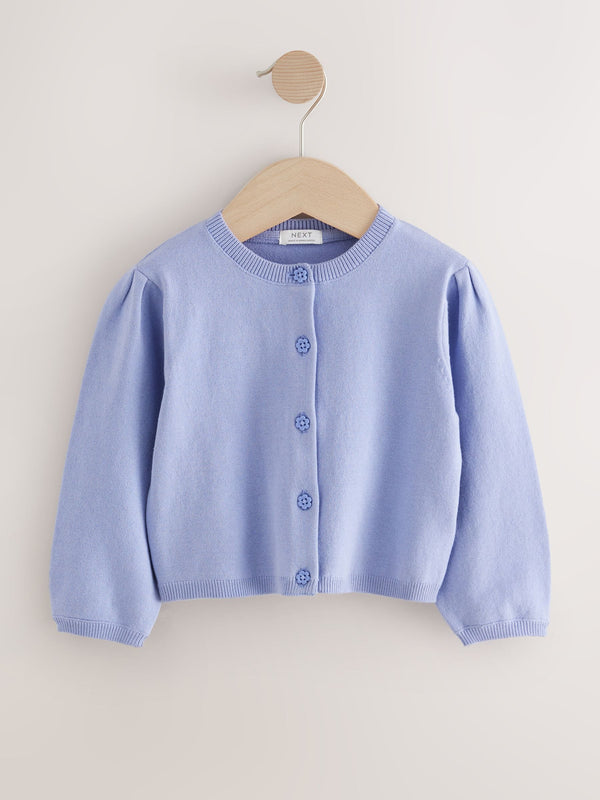 Lilac Purple Pleated Sleeve Cardigan (3mths-10yrs)