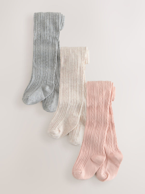 Pink Baby Tights 3 Pack (0mths-2yrs)