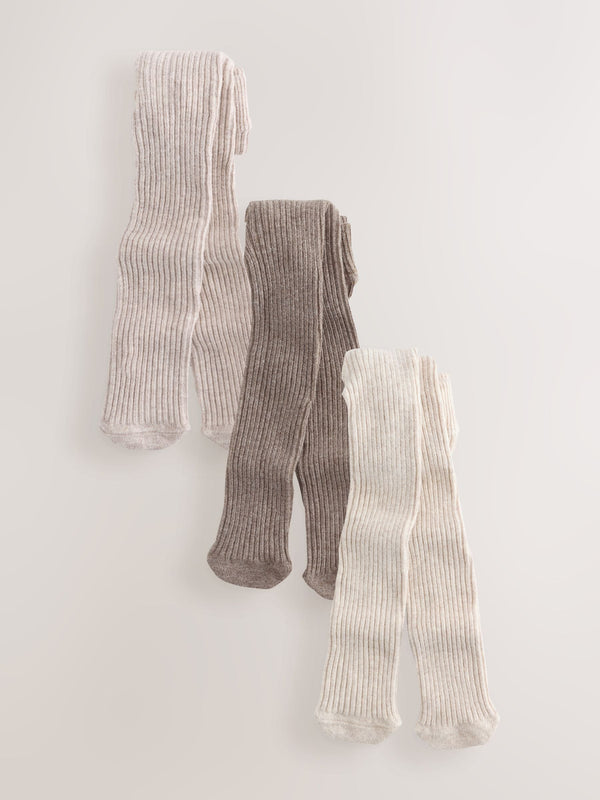Chocolate Brown Baby Tights 3 Pack (0mths-2yrs)