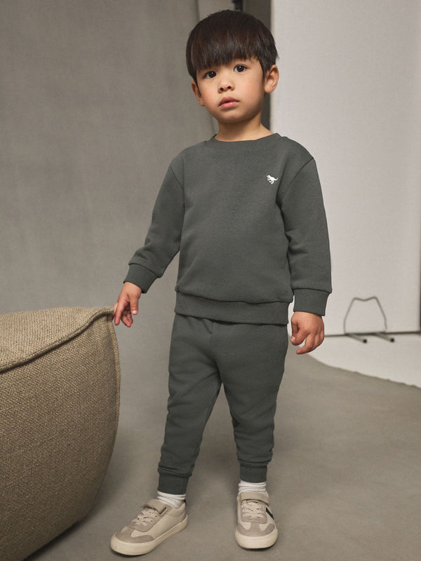 Charcoal Grey Logo Sweatshirt And Joggers Set (3mths-7yrs)