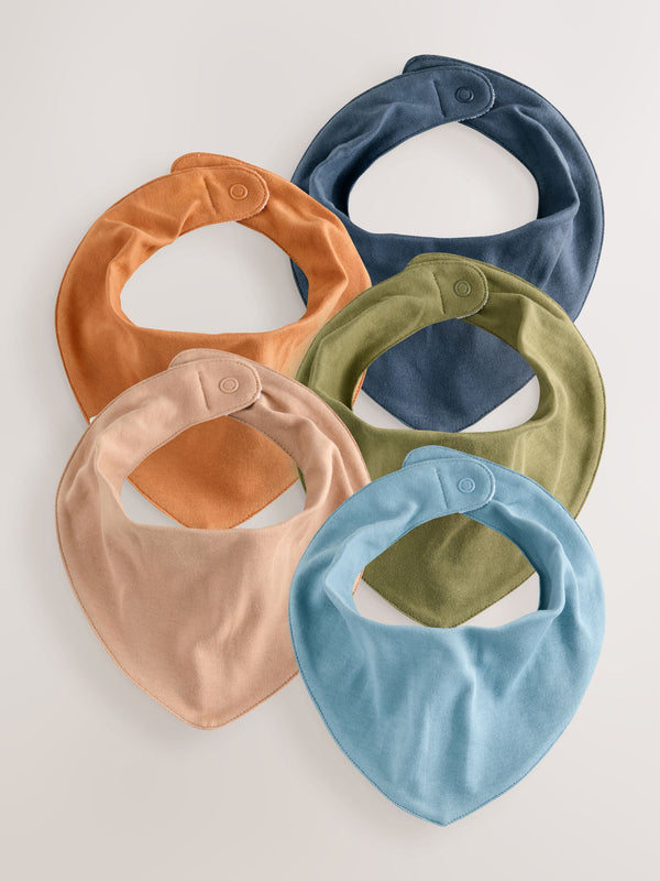 Blue Baby Dribble Bibs 5 Pack
