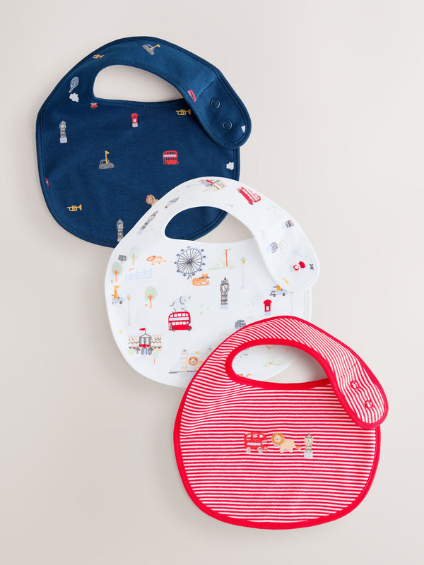 Red Baby Bibs 3 Pack