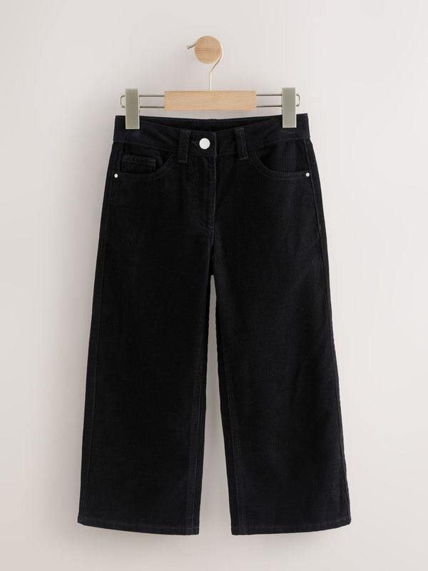 Black Cord Wide Leg Trousers (3-16yrs)