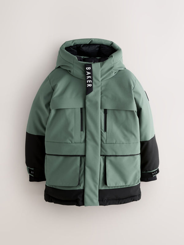 Baker by Ted Baker Shower Resistant Colourblock Parka Coat