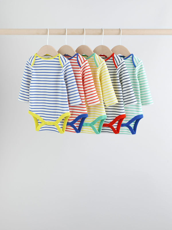 Bright Baby Long Sleeve Bodysuits 5 Pack