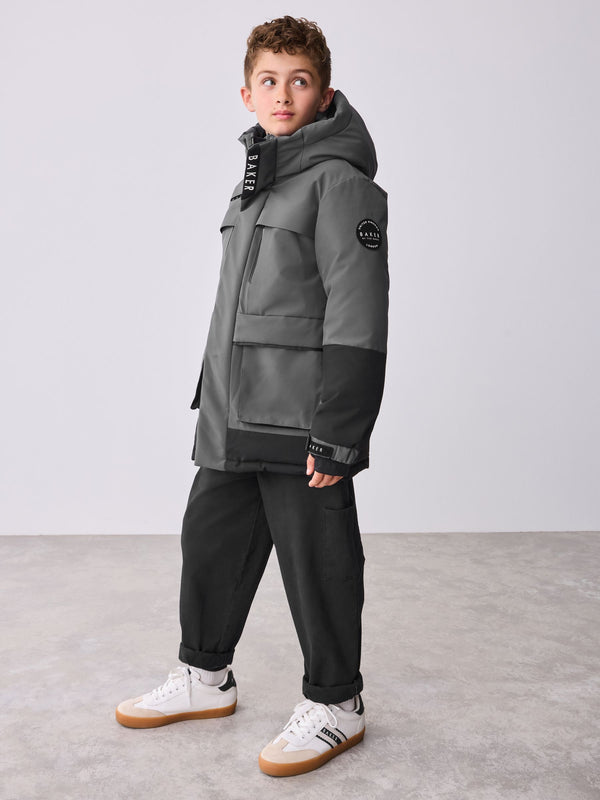 Baker by Ted Baker Shower Resistant Colourblock Parka Coat