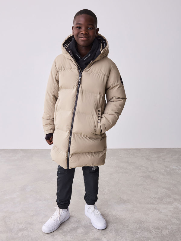 Baker by Ted Baker Shower Resistant Stone Longline Padded Coat