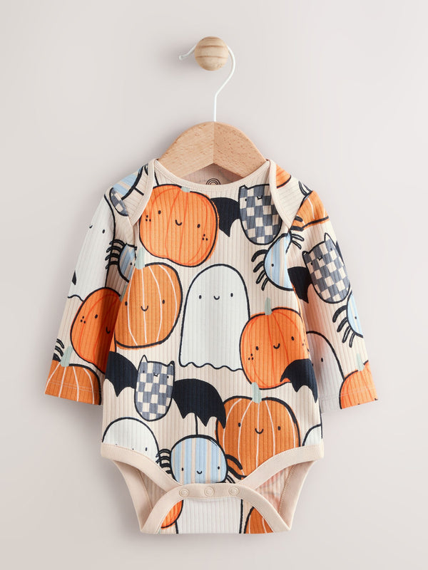 Orange Baby Long Sleeve Halloween Bodysuit