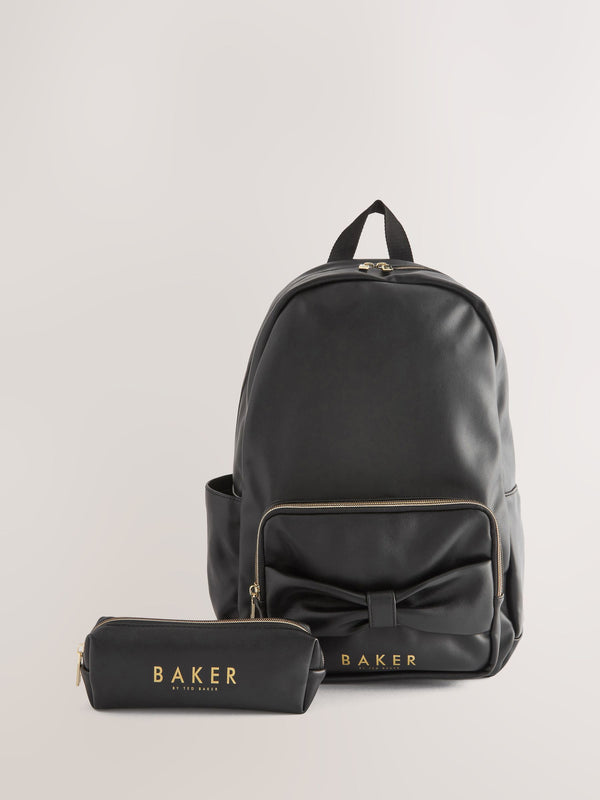 Baker by Ted Baker Girls Back to School Bow Black Backpack