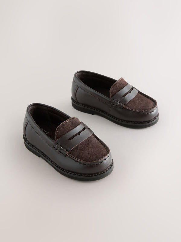Chocolate Brown Leather Loafers