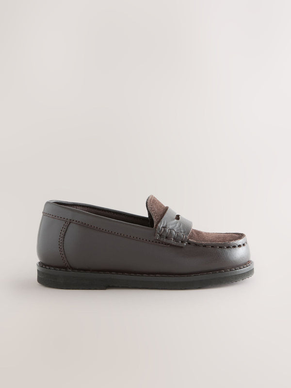 Chocolate Brown Leather Loafers