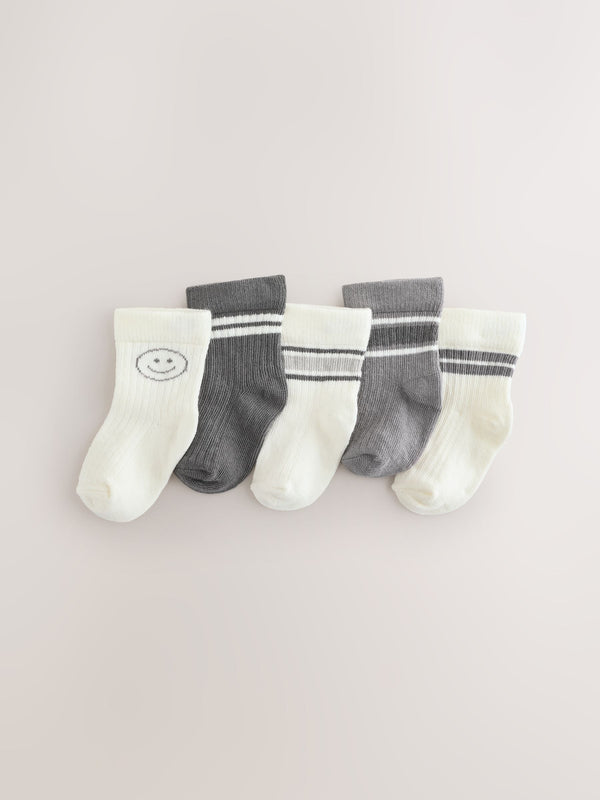 Grey Baby Socks 5 Pack (0mths-2yrs)