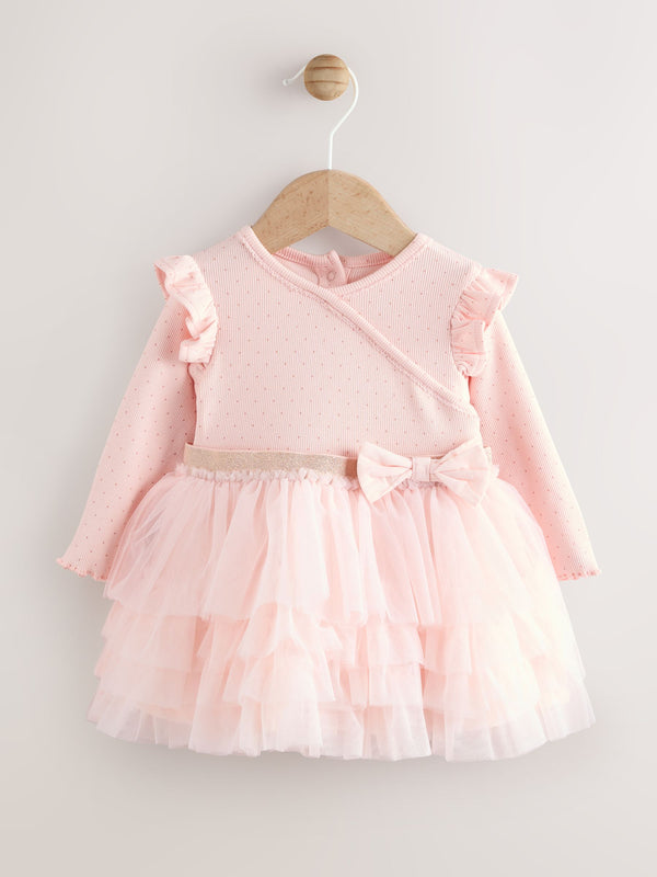 Pink Baby Long Sleeve Tutu Dress (0mths-2yrs)