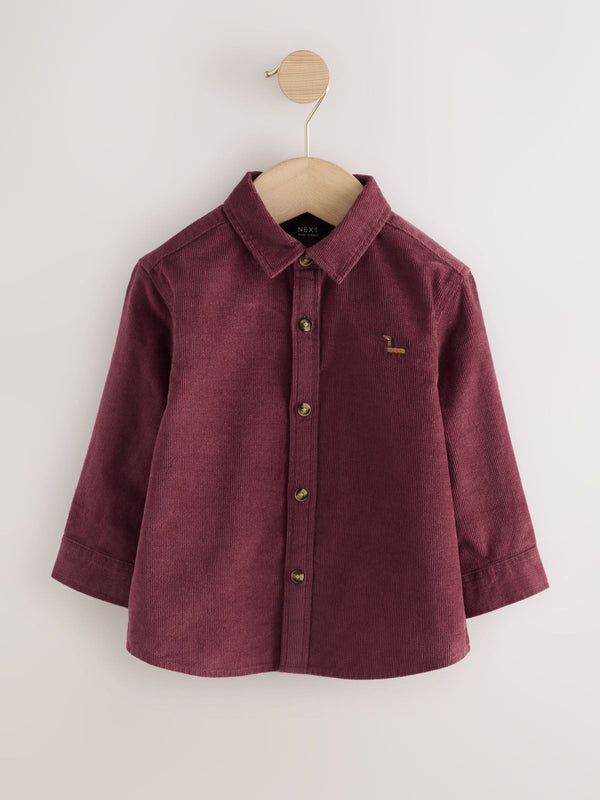 Plum Purple Long Sleeve Corduroy Character Shirt (3mths-7yrs)