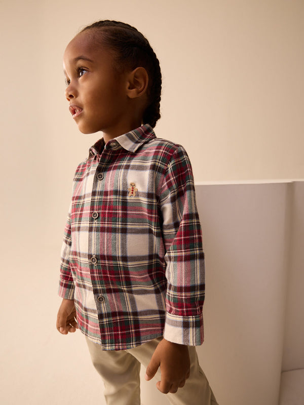 Neutral Check Long Sleeve Check Character Shirt (3mths-7yrs)
