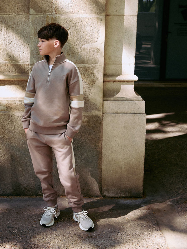 Natural Funnel Zip Neck Sweatshirt and Joggers Set (3-16yrs)