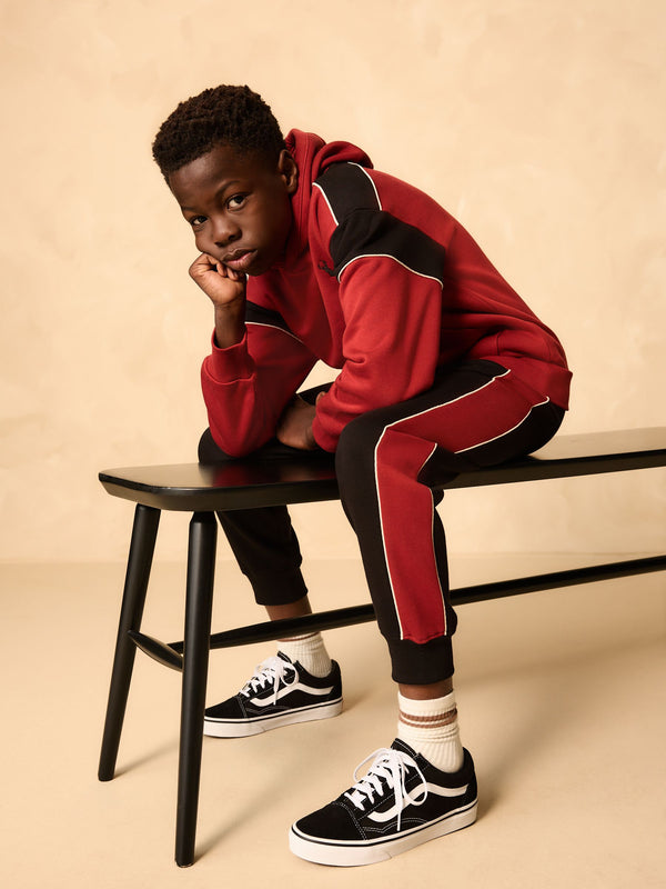 Black/Red Colourblock Hoodie Set (3-16yrs)