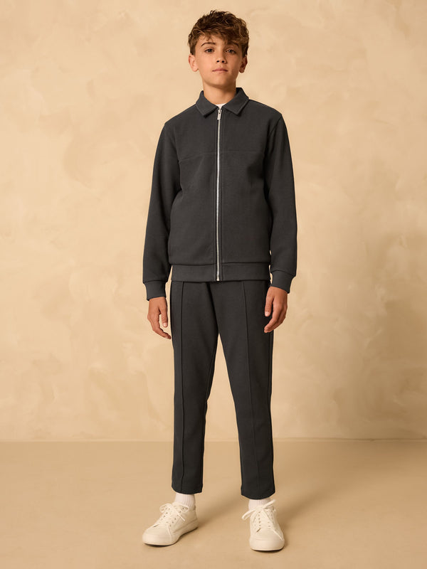 Charcoal Grey Smart Collar Bomber Set (3-16yrs)