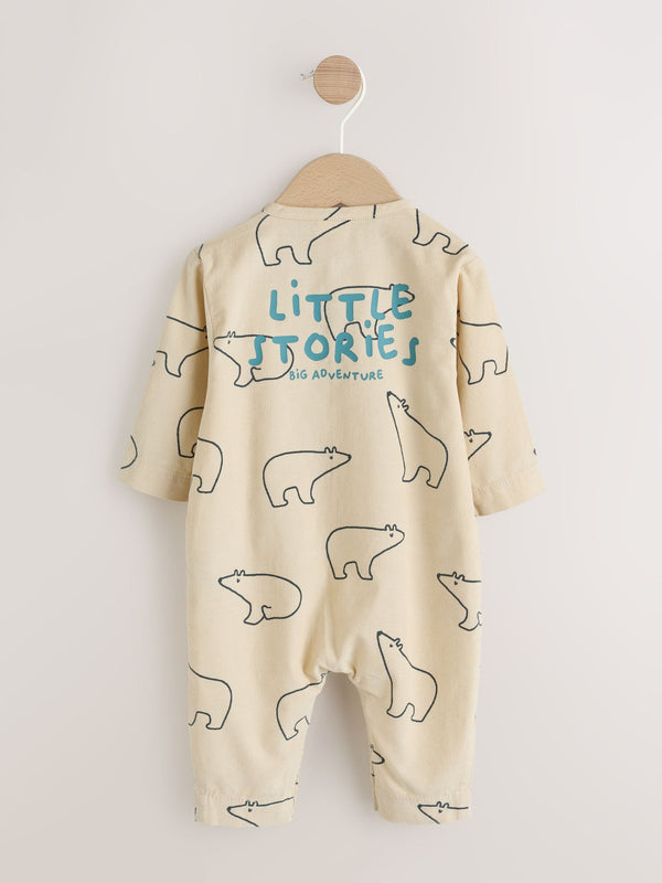 Cream/Blue Polar Bear Baby Romper (0mths-2yrs)