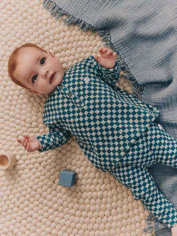 Green Checkerboard Top and Leggings 2 Piece Baby Set (0mths-3yrs)