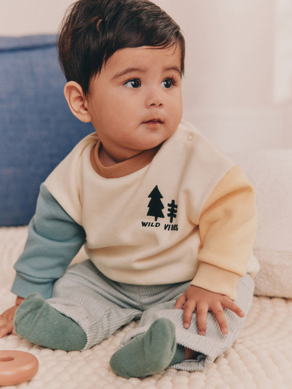 Mineral Scene Baby Sweatshirt and Cord Trousers Set (0mths-2yrs)