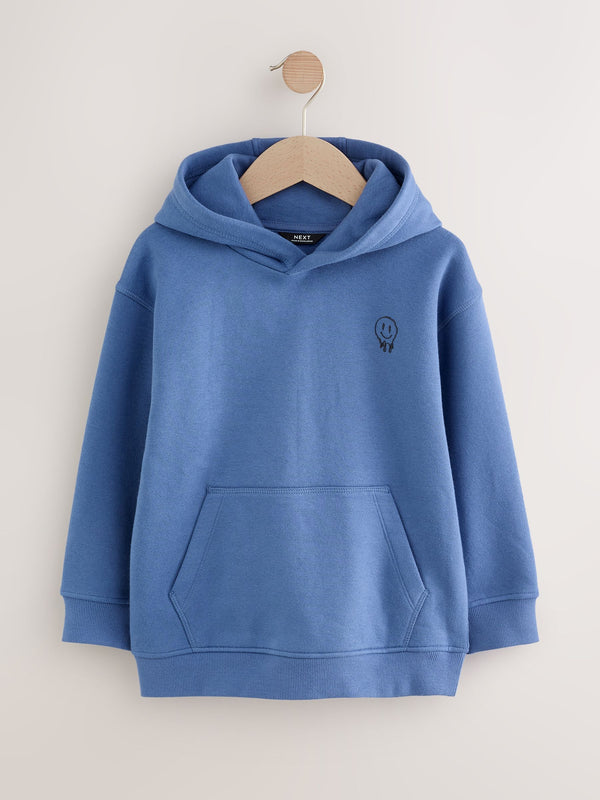 Mid Blue Smiley Sign Off Hoodie (3-16yrs)