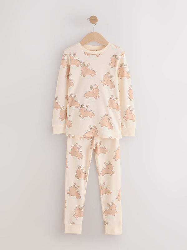Ecru 100% Cotton Bunny Snuggle Pyjamas (9mths-9yrs)