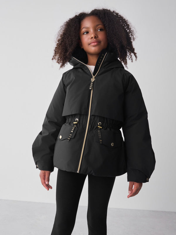 Baker by Ted Baker Skirted Parka Black Coat