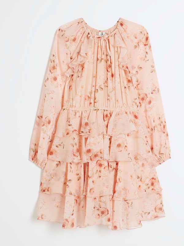 River Island Pink Floral Print Chiffon Dress