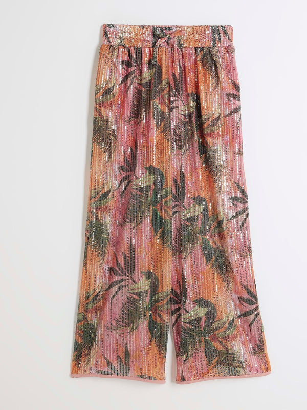 River Island Pink Girls Orchid Sequin Trousers