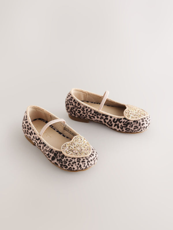 Tan/Animal Heart Mary Jane Shoes