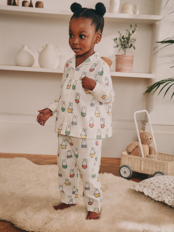 Ecru White Miffy Button Through Pyjamas (9mths-10yrs)