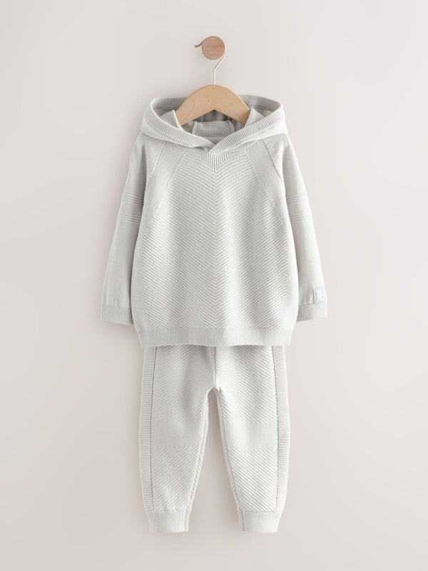 Light Grey Knitted Hoodie and Leggings Set (3mths-7yrs)