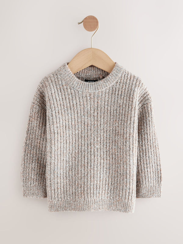 Neutral Knitted Crew Neck Jumper (3mths-7yrs)