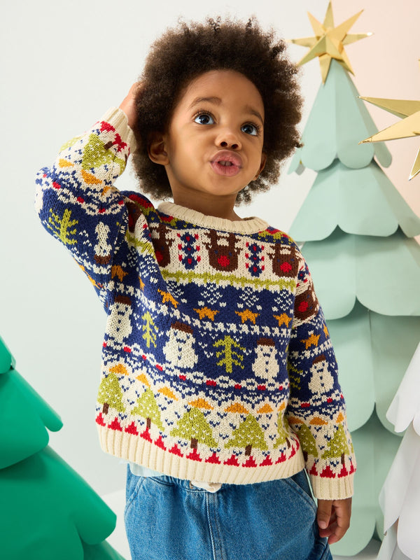 Multi Knitted Christmas Jumper (3mths-7yrs)