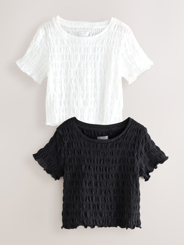 Black/White Textured T-Shirt 2 Pack (3-16yrs)