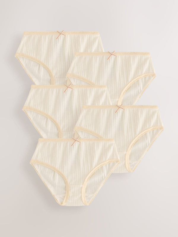 Ecru White Texture Briefs 5 Pack (1.5-16yrs)