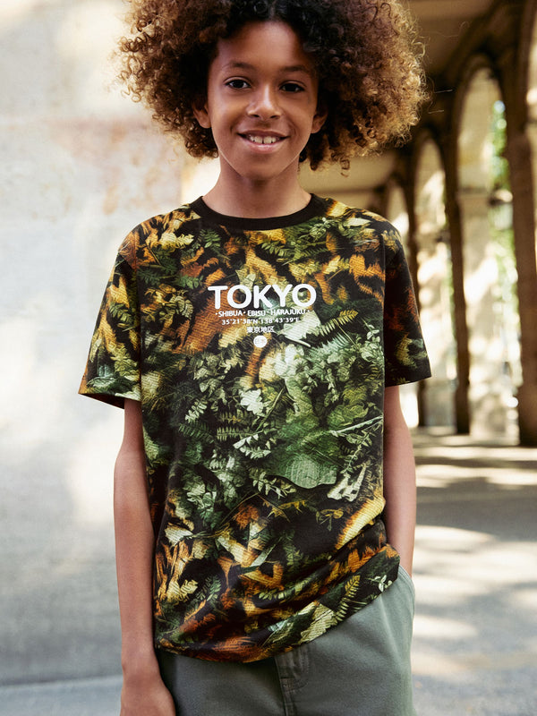 Camo Tokyo Regular Fit Short Sleeve All-Over Print T-Shirt (3-16yrs)
