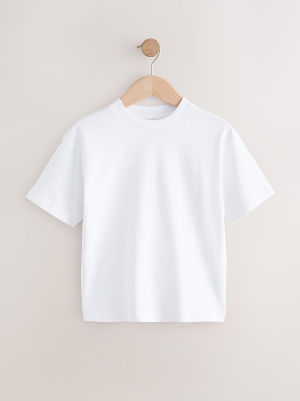 White Cosy Relaxed Fit Short Sleeve 100% Cotton T-Shirt (3-17yrs)