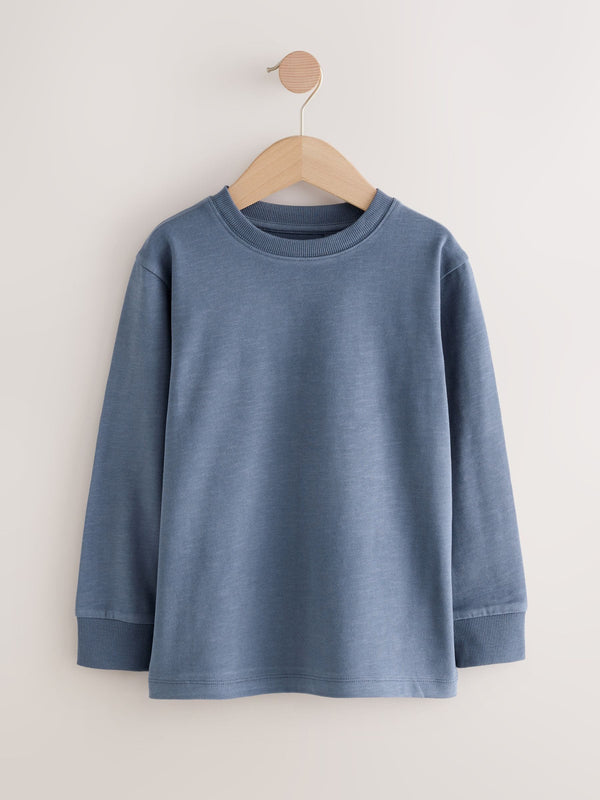 Mid Blue Regular Fit Long Sleeve Cosy T-Shirt (3-16yrs)