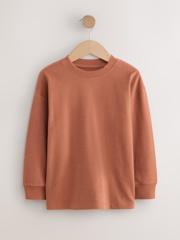 Rust Red Regular Fit Long Sleeve Cosy T-Shirt (3-16yrs)
