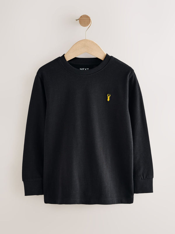 Black Long Sleeve Cosy Stag T-Shirt (3-16yrs)