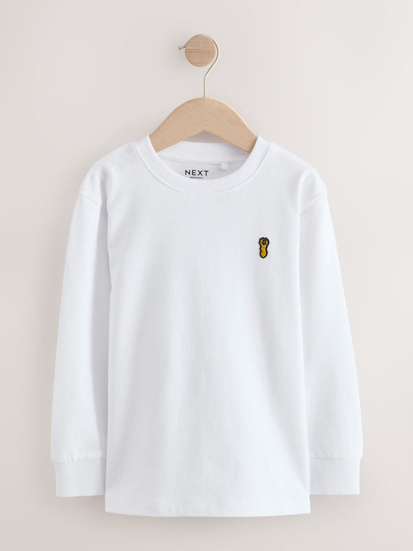 White Long Sleeve Cosy Stag T-Shirt (3-16yrs)