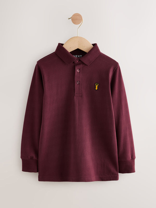 Berry Long Sleeve Polo Shirt (3-16yrs)
