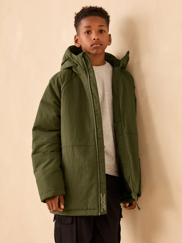 Khaki Green Shower Resistant Inner Wadded Coat (3-16yrs)