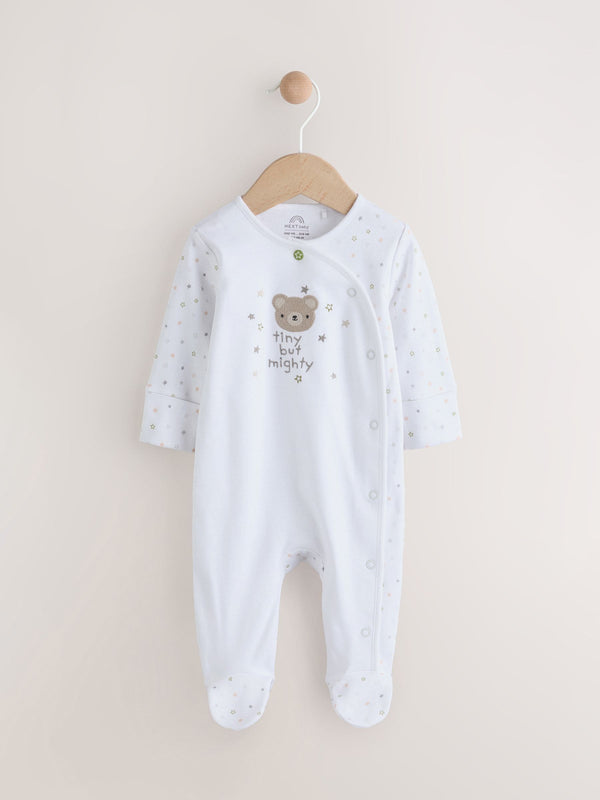 White Anthony Nolan Tiny but Mighty Charity Sleepsuit (0-6mths)