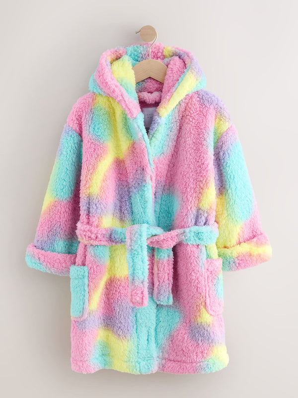 Pink Tie Dye Borg Fleece Dressing Gown (9mths-16yrs)
